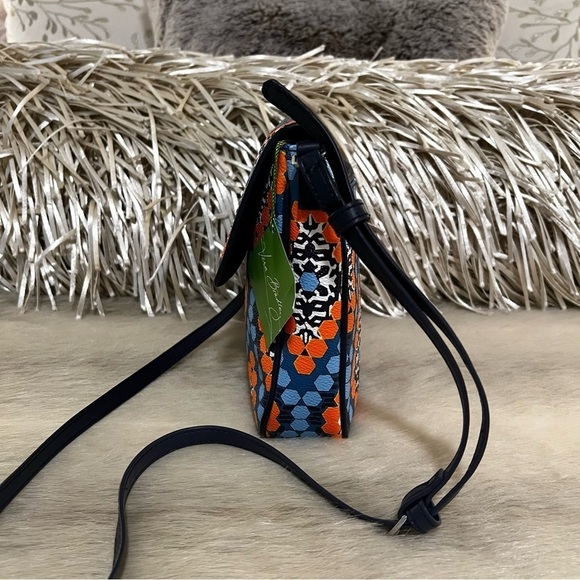 New VERA BRADLEY Marrakech Beads Flap Crossbody Blue Orange Commute Adjustable - Picture 7 of 14